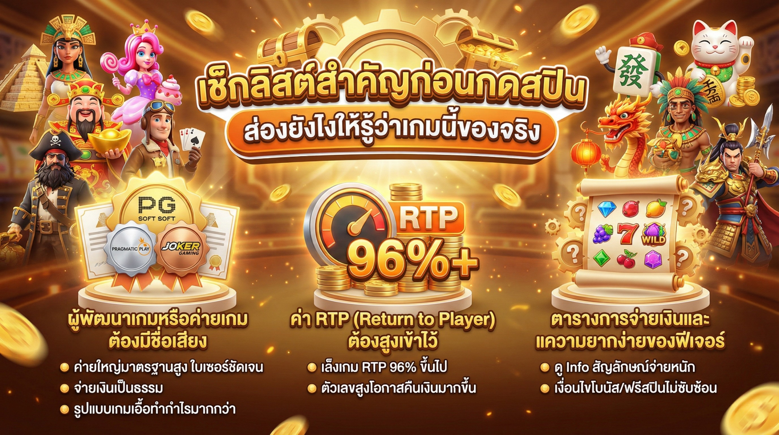 เช็กลิสต์สำคัญก่อนกดสปิน