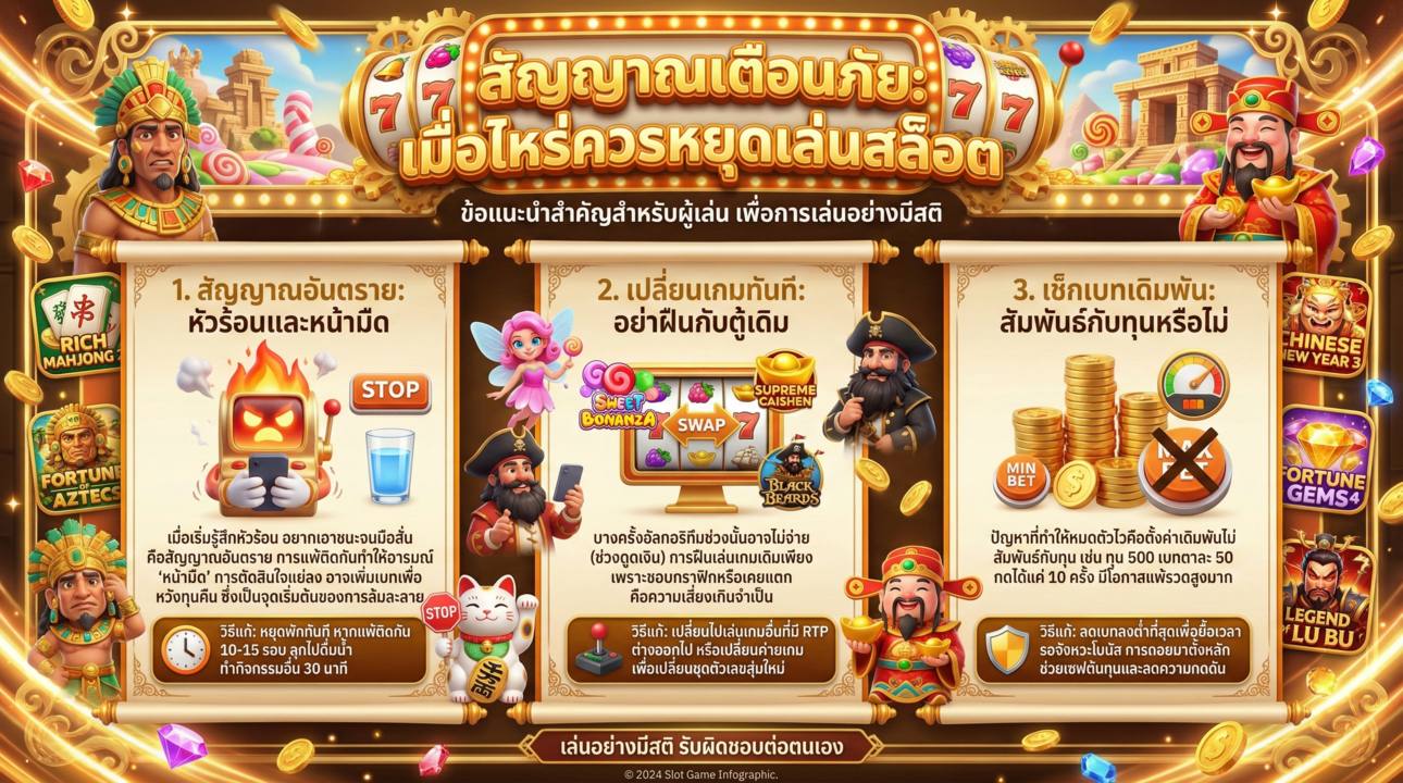 สัญญาณเตือนภัย เมื่อไหร่ควรหยุดเล่นสล็อตและวิธีแก้ไข
