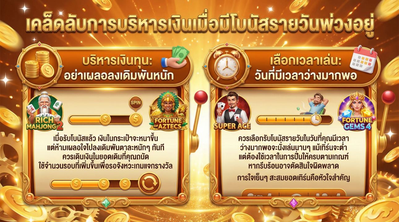 เคล็ดลับบริหารเงินและเวลาเมื่อใช้โบนัส