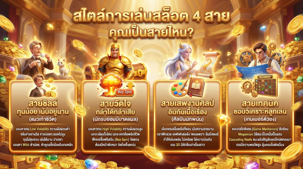 เช็กสไตล์การเล่นสล็อต 4 สาย