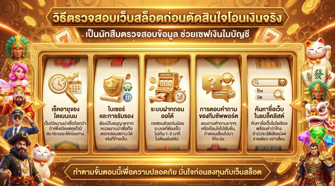 เช็คลิสต์ตรวจสอบเว็บสล็อต