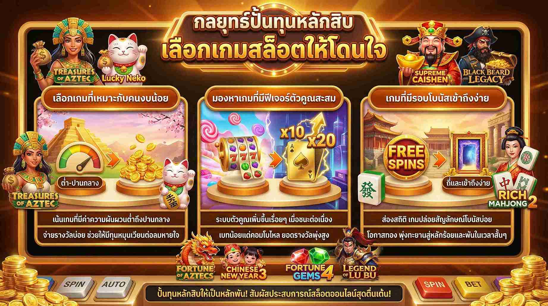 เทคนิคเด็ดสำหรับสายปั้นทุนน้อย เลือกเกมถูก มีชัยไปกว่าครึ่ง!