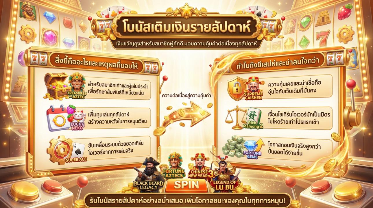 โบนัสรายสัปดาห์ เสน่ห์และความคุ้มค่าที่เหนือกว่า