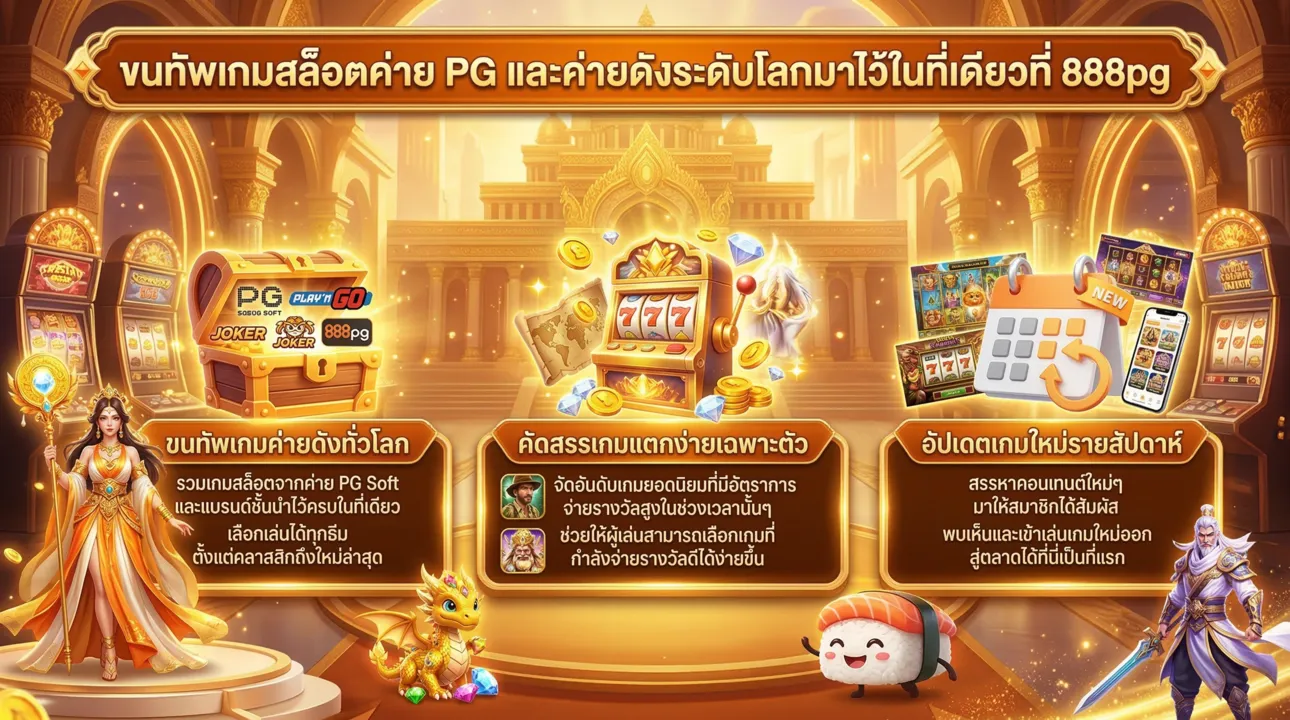 888pg ที่เดียวจบ! รวมค่ายดัง คัดเกมแตกง่าย อัปเดตใหม่ทุกสัปดาห์