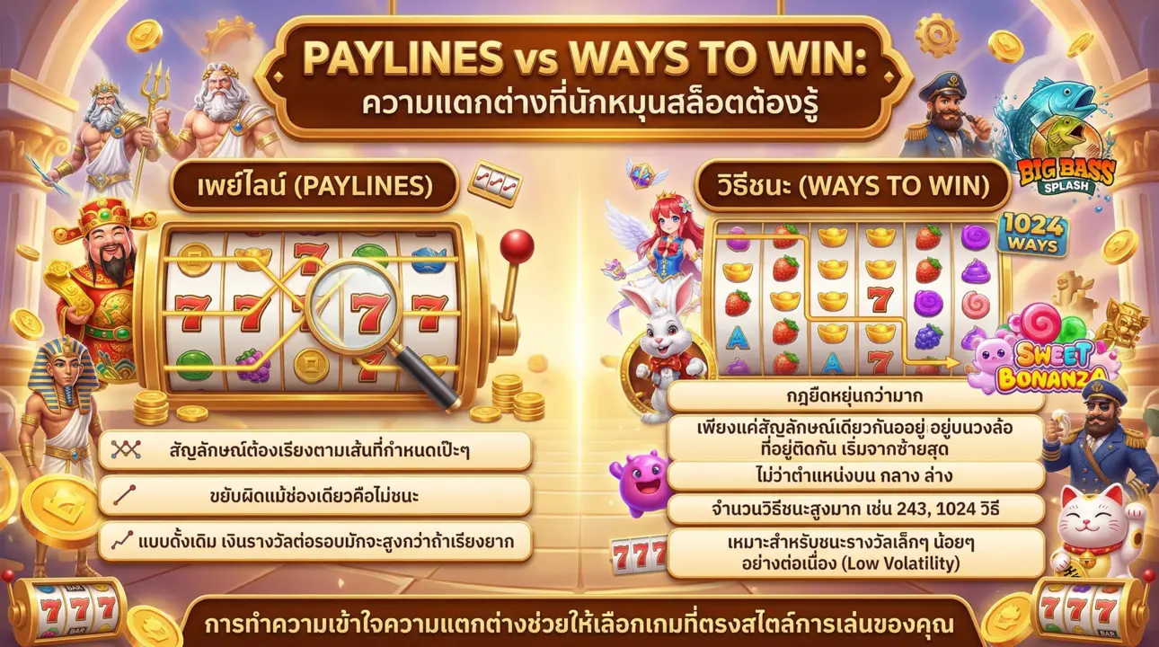 Paylines vs Ways to Win เจาะลึกระบบชนะสล็อต
