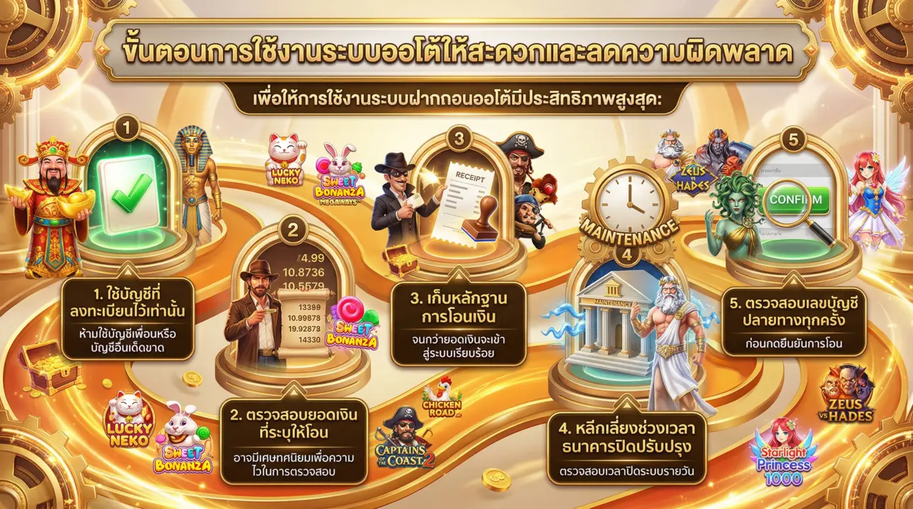 ขั้นตอนการใช้งานระบบออโต้ให้สะดวกและลดความผิดพลาด