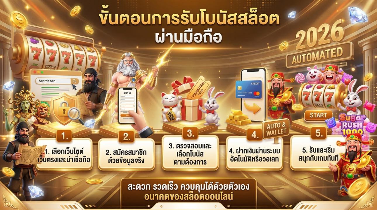 ขั้นตอนรับโบนัสสล็อตมือถือ