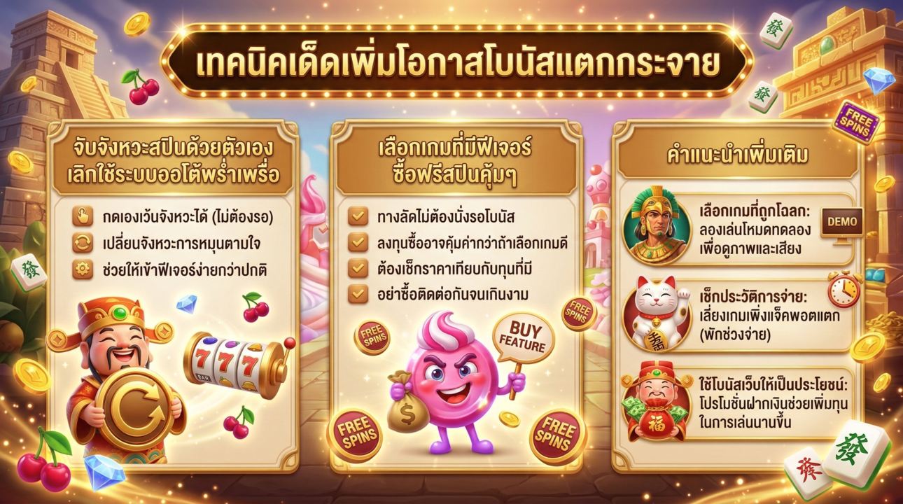 รวมเทคนิคสล็อต โบนัสแตกกระจาย