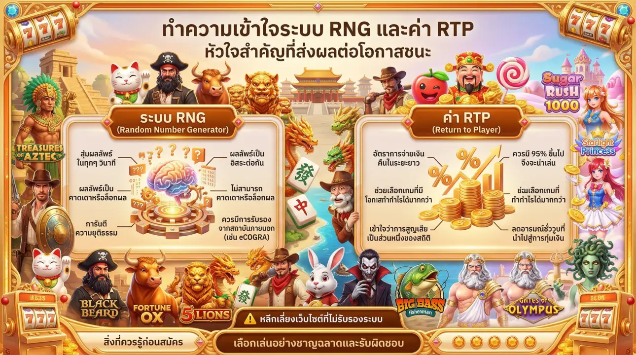 เข้าใจระบบสล็อต ความลับของ RNG และค่า RTP ที่คุณต้องรู้