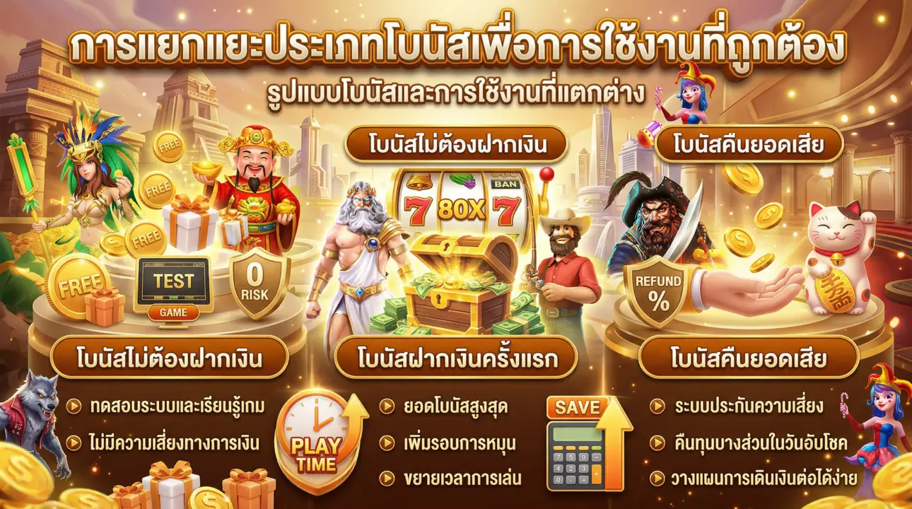 เจาะลึกประเภทโบนัสสล็อต เลือกใช้ให้คุ้มค่า เพื่อโอกาสชนะที่เหนือกว่า