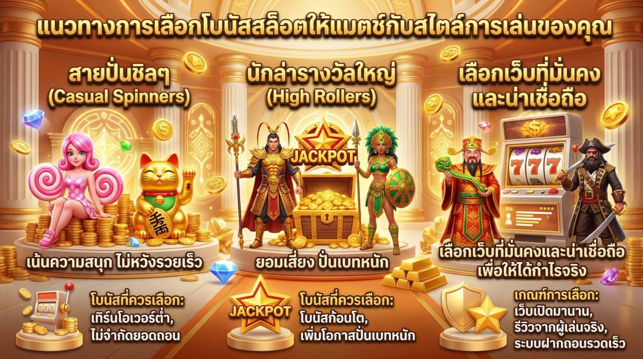 เลือกโบนัสที่ใช่ แมตช์ให้ตรงสไตล์ ปั่นแบบไหนก็ปัง!