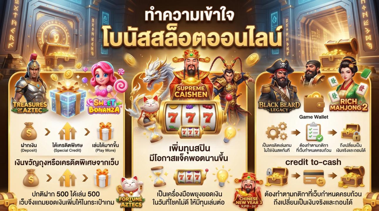 ไขความลับโบนัสสล็อต เครดิตเพิ่มทุน พลิกโอกาสทำกำไรจริง